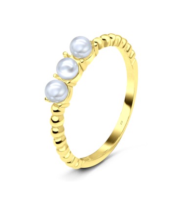 Pearl Gold Plated Silver Rings NSR-2910-GP